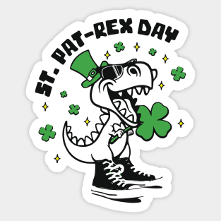 St Patrex Day Lucky Saurus Shamrock Sticker